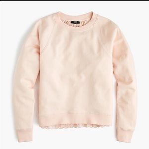 Jcrew pink eyelet back sweatshirt